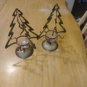 Christmas tree votive candle holders